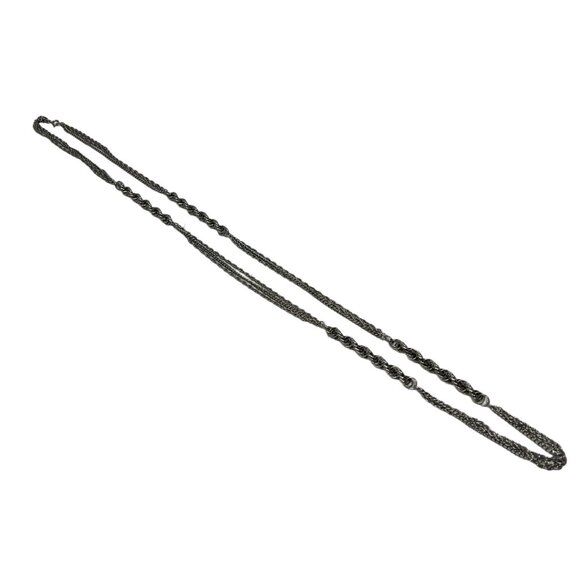 Multi Strand Boho Necklace Silver Tone Chain 44 inches - Picture 7 of 7